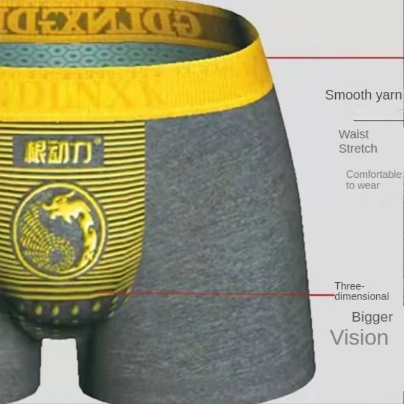 Men's Underwear Magnetic Therapy Function Adult Sexy Cotton Modal Antibacterial Breathable Sweat Absorbing Underwear Flat Boxer