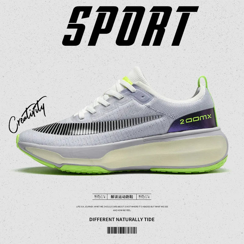 Men's Sports Shoes Flying Woven Running Shoes Spring and Autumn Low-top Net Cloth Shoes Cushioned Non-slip Outdoor Jogging Shoes