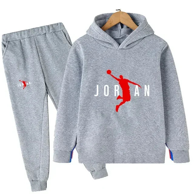 Kids Leisure Letter Print 2pcs Hoodie+Pants Tracksuits 3-13 Years Boys Girls Spring Autumn Outfits Streetwears Children Clothes