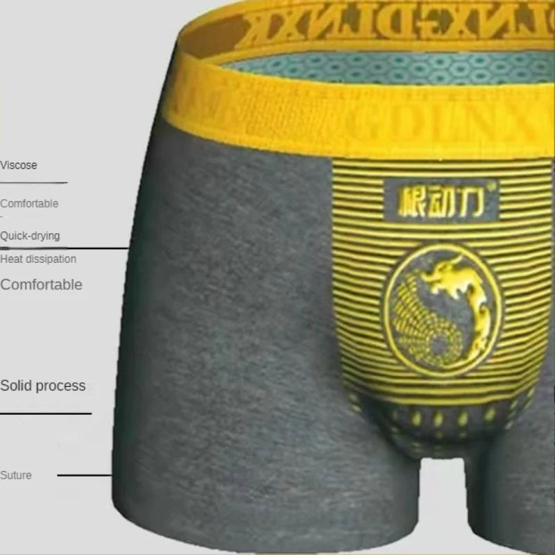 Men's Underwear Magnetic Therapy Function Adult Sexy Cotton Modal Antibacterial Breathable Sweat Absorbing Underwear Flat Boxer
