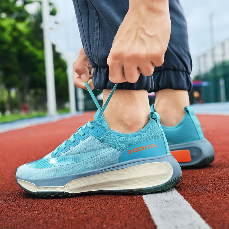 Men's Sports Shoes Flying Woven Running Shoes Spring and Autumn Low-top Net Cloth Shoes Cushioned Non-slip Outdoor Jogging Shoes