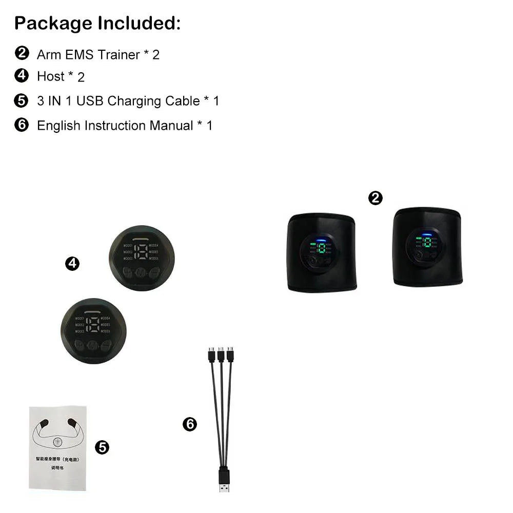 1Set Muscle Stimulation Belt Electric ABS Stimulator Trainer EMS  Abdominal Exerciser Toning Belts Fitness Training Gym Workout