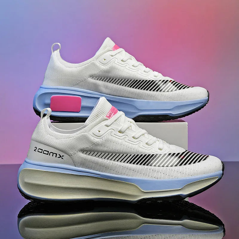 Men's Sports Shoes Flying Woven Running Shoes Spring and Autumn Low-top Net Cloth Shoes Cushioned Non-slip Outdoor Jogging Shoes