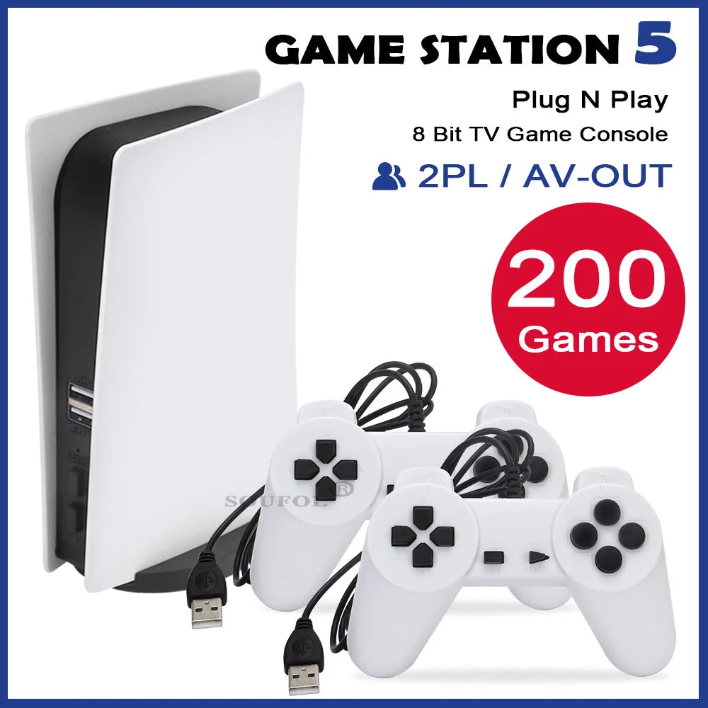 Dropshipping Two-Player Video Game Console With 200 Classic Games 8-Bit GS5 TV Consola Retro Handheld Game Player AV Output