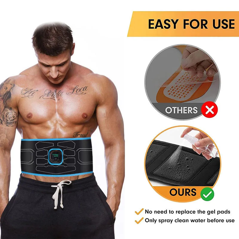 Electric Muscle Stimulation Muscle Toner EMS Abdominal Toning Belt Waist Trainer Slimming Belts Fitness Workout Equiment
