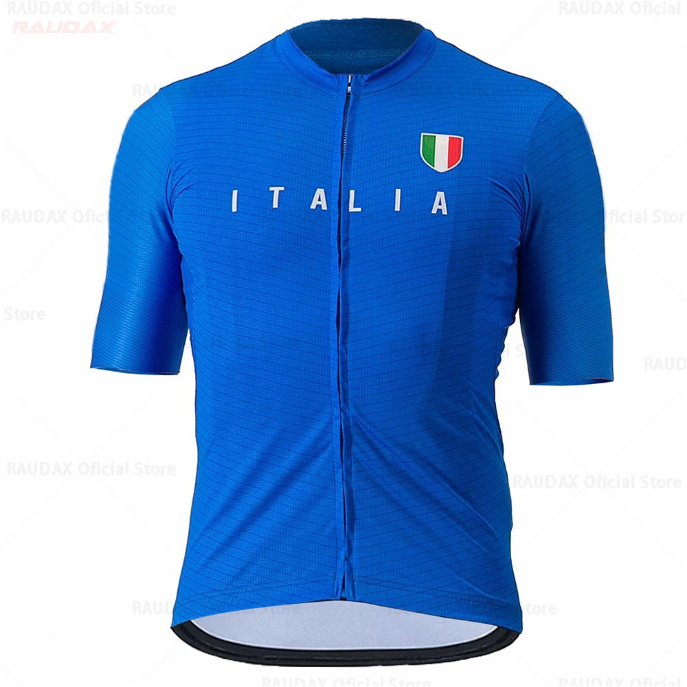 Raudax Italy Cycling Set Man Cycling Jersey Short Sleeve Bicycle Cycling Clothing Kit Mtb Bike Wear Triathlon Maillot Ciclismo