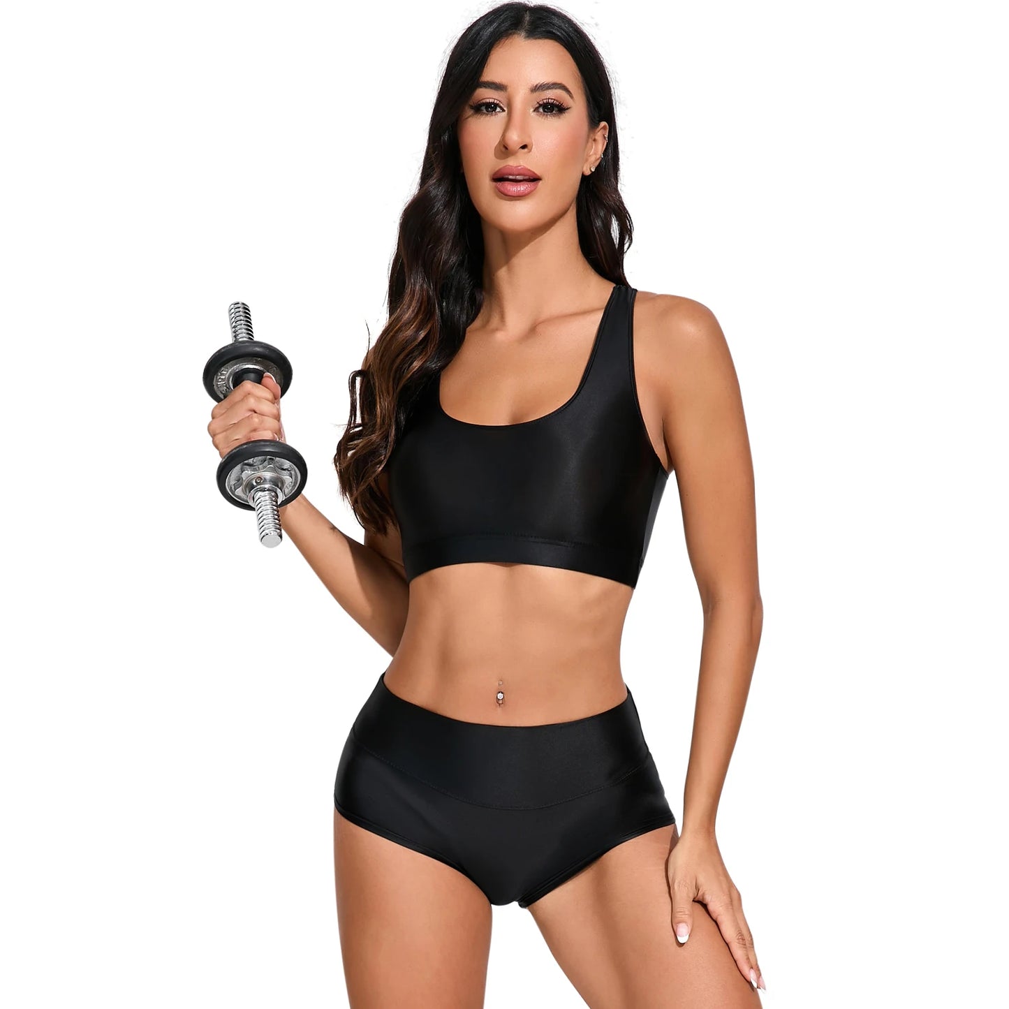 508#Sexy European and American New Women's Sports Shorts High Waist Yoga Peach Hip Tight Running Fitness Triangle Pants Set