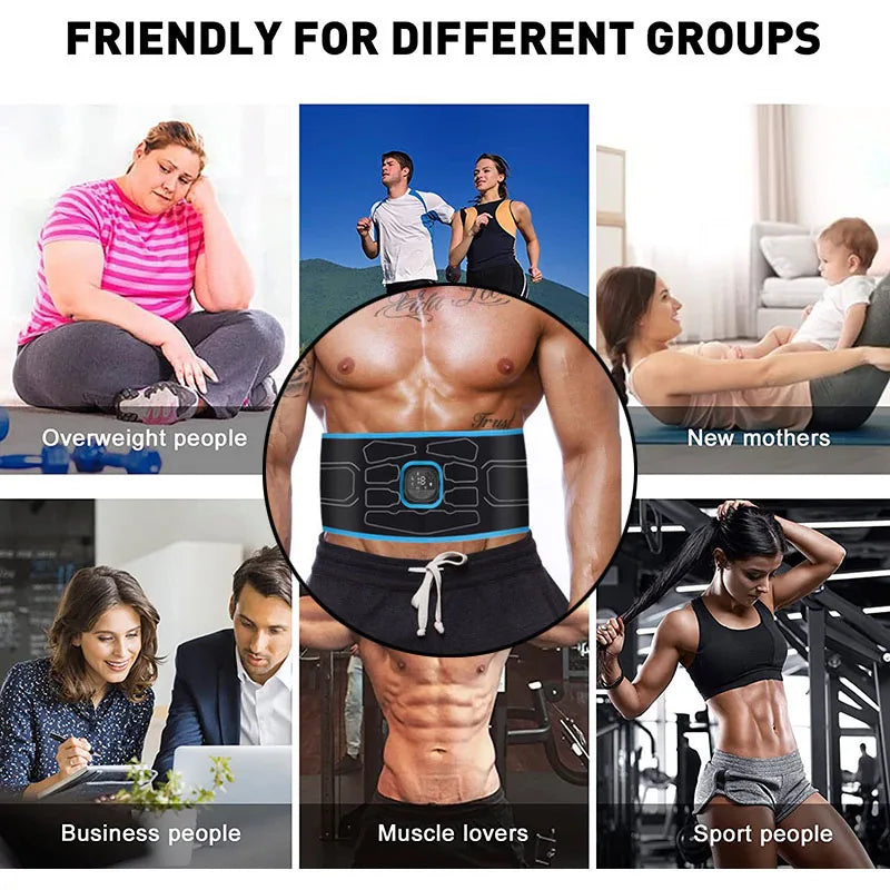 Electric Muscle Stimulation Muscle Toner EMS Abdominal Toning Belt Waist Trainer Slimming Belts Fitness Workout Equiment