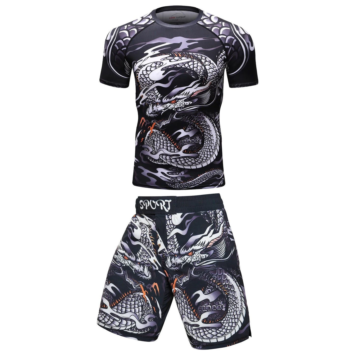 Two Sets of Sportswear, Bjj Jiu Jitsu Gi Rashguard + MMA Shorts, Muay Thai Pants, Cool Boxing Suit, Running Suit, Fitness Suit