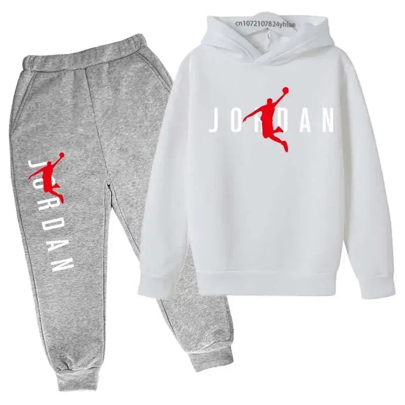 Kids Leisure Letter Print 2pcs Hoodie+Pants Tracksuits 3-13 Years Boys Girls Spring Autumn Outfits Streetwears Children Clothes