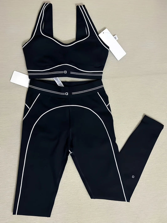 2025 Designer Ladies' new letter fashion Yoga sportswear Casual two-piece set, yoga wear, vest, high-waisted fitness set