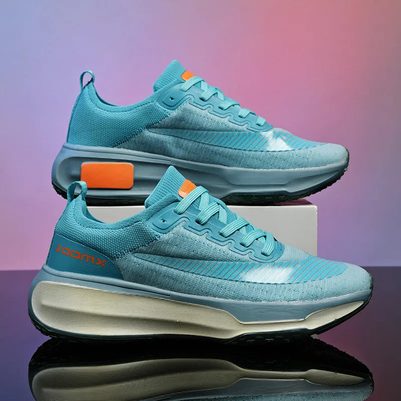 Men's Sports Shoes Flying Woven Running Shoes Spring and Autumn Low-top Net Cloth Shoes Cushioned Non-slip Outdoor Jogging Shoes